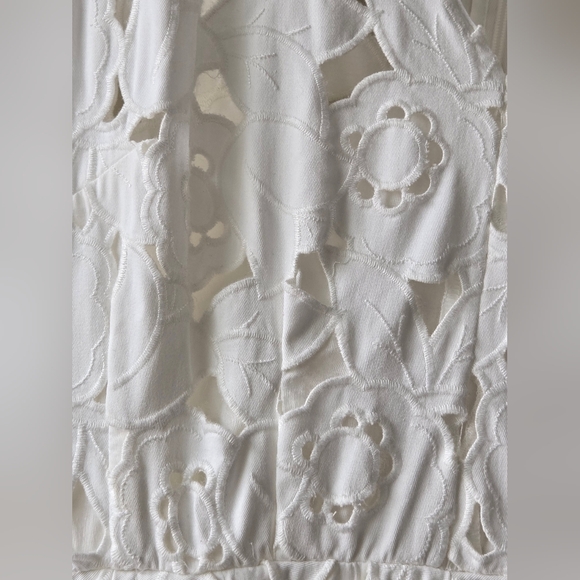 Hope For Flowers by Trace Reese Cap-Sleeve Medium White Embroidered Midi… - Picture 10 of 17
